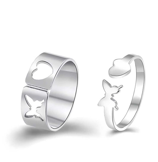 Gift able Heart Butterfly Couple Ring